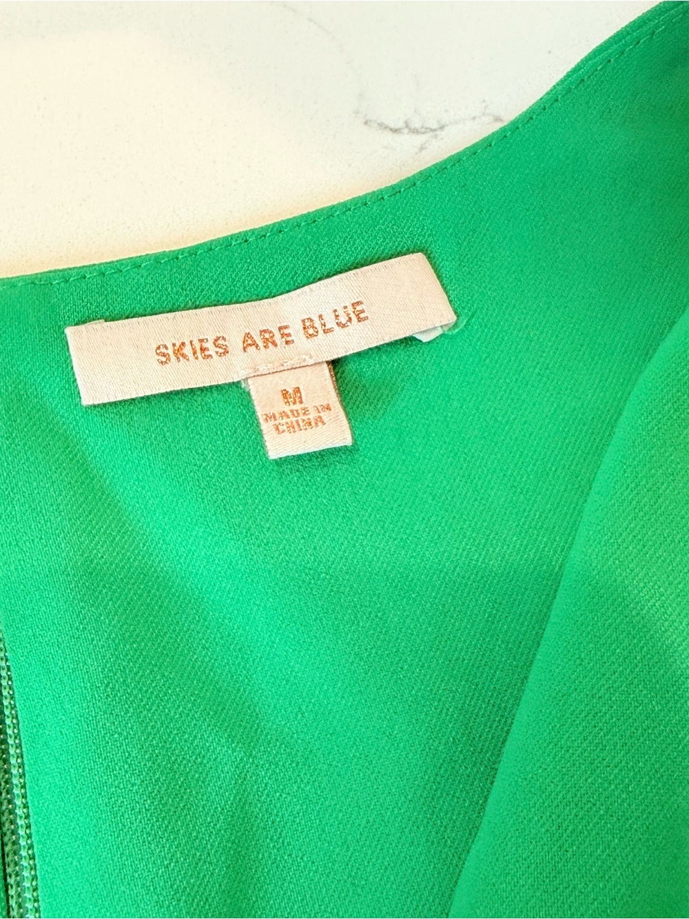 Skies Are Blue Green Cowl Neck Sleeveless Blouse | Size M - Picture 3 of 4